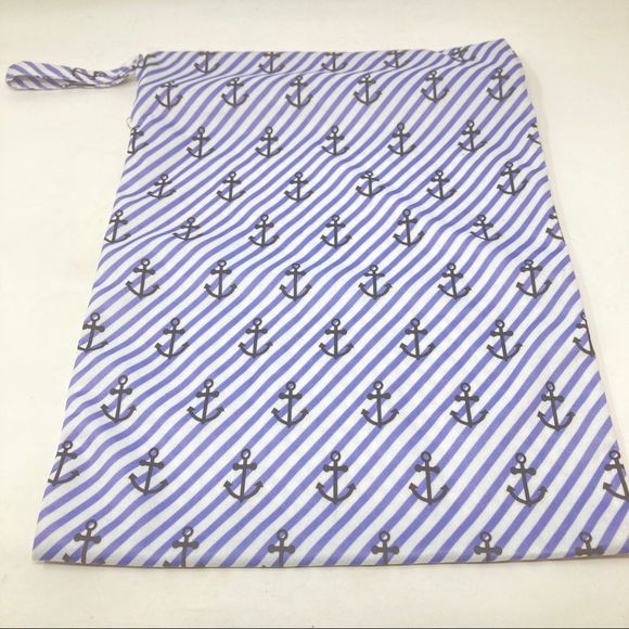 Weegreco Blue Stripe Anchor Wet Bag Waterproof Swimming Cloth Diaper - Picture 5 of 5